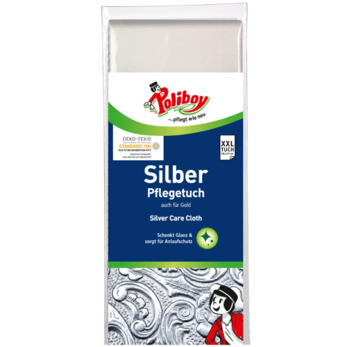 Серветка багаторазова для чищення срібла та золота Poliboy Silber Pflege, Tuch für Silber & Gold, 1 шт